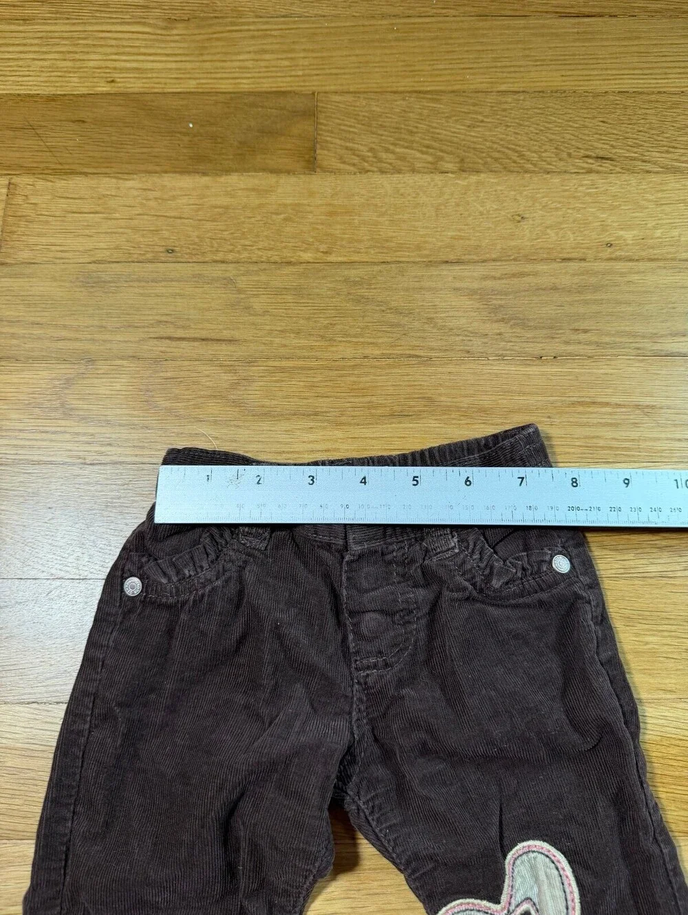 Osh Kosh B'josh Y2K Girls' Brown Corduroy Pants W Heart Embroidery Size 9M